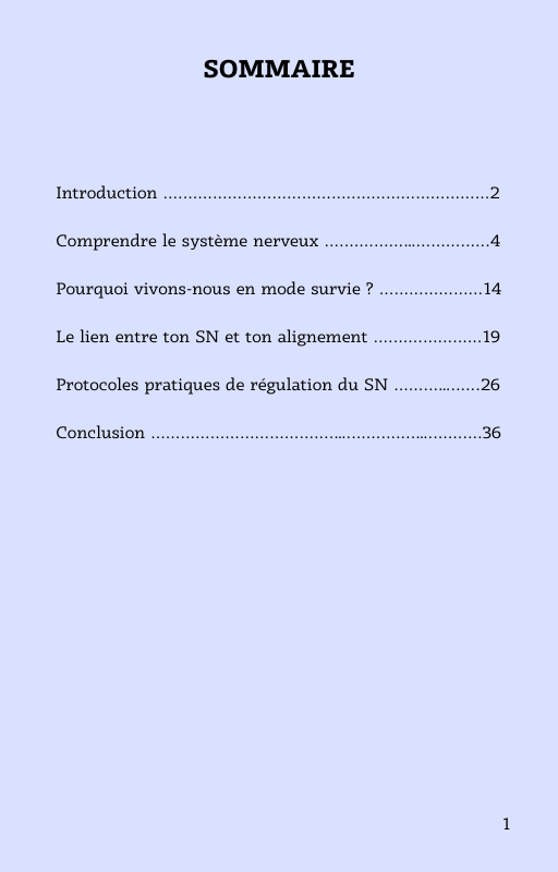 Alignée: Régulation du système nerveux